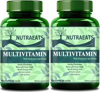 NutraEats Nutrition MultiVitamin with Ginseng Extract(Pack Of 2)(2 x 60 No)