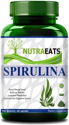 NutraEats Spirulina Powder Super Food for Men & Women - 60 Capsules Premium(60 No)