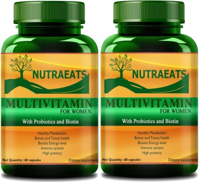 NutraEats Nutrition Multivitamins True Vitamins with Minerals for Women (Pack Of 2) Ultra(2 x 60 Capsules)