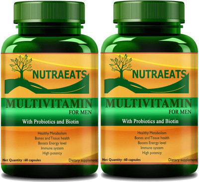NutraEats Nutrition Multivitamins True Vitamins with Minerals for Men (Pack Of 2) Pro(2 x 60 No)