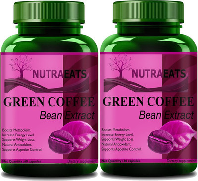 NutraEats Green Coffee Bean Extract 800mg for Weight Loss(Pack Of 2) Premium(2 x 60 No)
