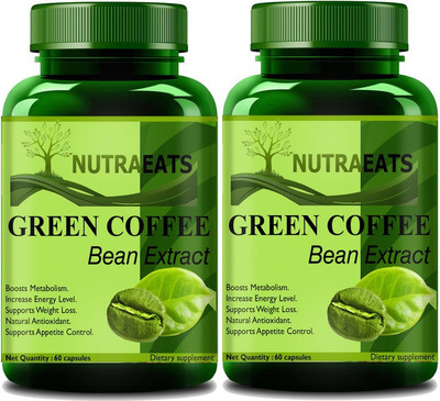 NutraEats Green Coffee Beans Extract Weight Loss Capsules (Pack Of 2) Ultra(2 x 60 No)