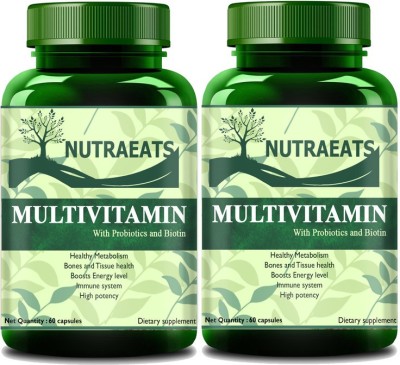 NutraEats Multivitamins True Vitamins with Minerals for Men and Women(Pack Of 2)(2 x 60 No)