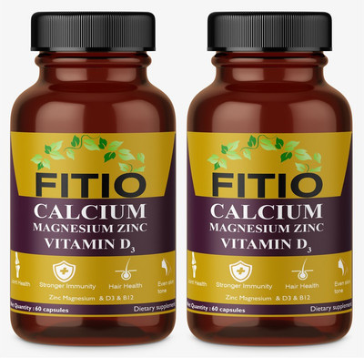 FITIO Advanced Calcium with Mag Zinc & Vitamin D3(Pack Of 2) Pro(2 x 60 No)
