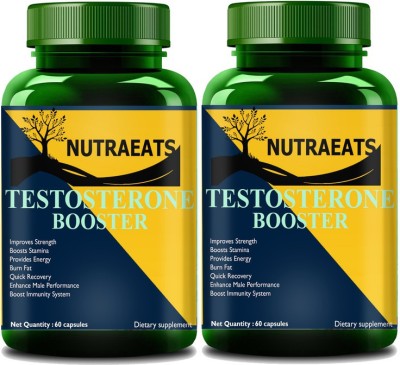 NutraEats Testosterone Booster Supplement with Tribulus Terrestris 1000mg (Pack Of 2)(2 x 60 No)