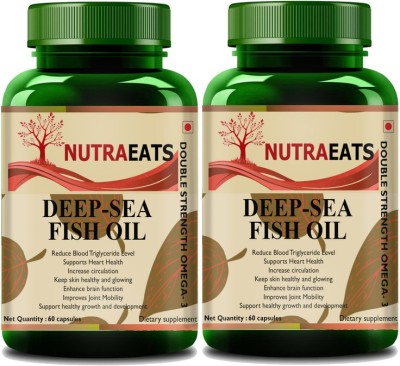 NutraEats Deep Sea Fish Oil 2500mg (Omega 3 Fish Oil)(Pack Of 2) Premium(2 x 60 No)