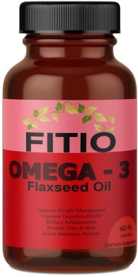 FITIO Flax Seed Oil Capsules | Flax Seed Capsule Omega 3 Capsule Premium(60 No)