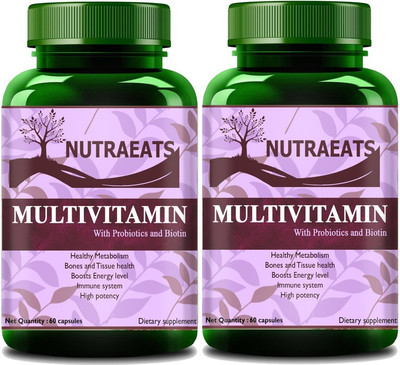 NutraEats Men's & Women's Sport Multivitamin With 55 Vital Nutrients (Pack Of 2) Ultra(2 x 60 No)