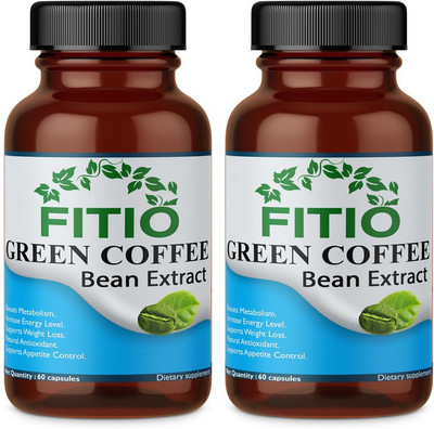 FITIO Pure Green Coffee Bean Extract 800mg for Weight Loss Capsule(Pack Of 2) Pro(2 x 60 No)