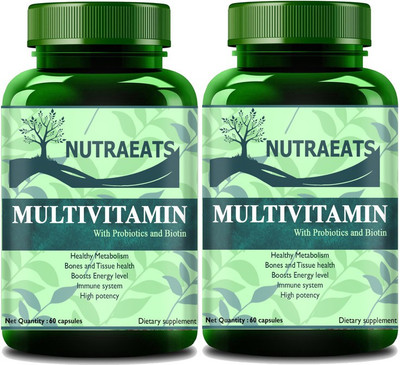 NutraEats MultiVitamin with Ginseng Extract(Pack Of 2) Ultra(2 x 60 No)