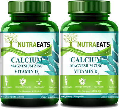 NutraEats Nutrition Advanced Calcium with Mag Zinc & Vitamin D3(Pack Of 2) Premium(2 x 60 Capsules)