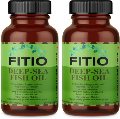 FITIO Deep Sea Fish Oil Omega 3(Pack Of 2) Pro(2 x 60 No)