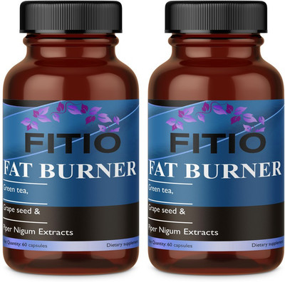 FITIO Nutrition Fat Burner, Fat burner supplements/Fat burner for Men/women(Pack Of 2) Premium(2 x 60 Capsules)
