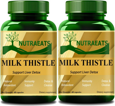 NutraEats Nutrition Milk Thistle Capsules(Pack Of 2) Premium(2 x 60 No)