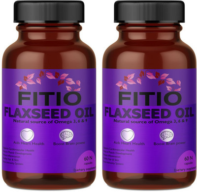 FITIO Flax Seed Oil Capsules | Flax Seed Capsule Omega 369 Capsule(Pack Of 2) Pro(2 x 60 No)