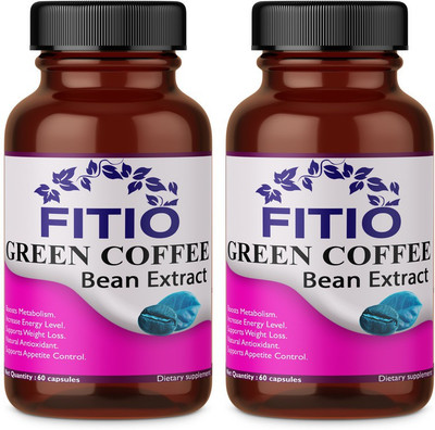 FITIO Green Coffee Bean Extract 800mg for Weight Loss(Pack Of 2) Pro(2 x 60 No)