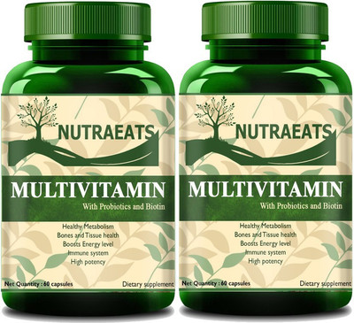 NutraEats Immunity Multivitamins With Probiotics For Men & Women(Pack Of 2) Pro(2 x 60 No)