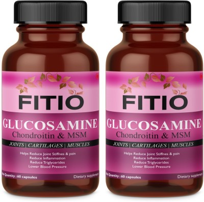 FITIO Nutrition Glucosamine Joint Pain Relief Support, HCl, Boswellia(Pack Of 2) Ultra(2 x 60 No)