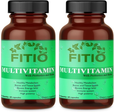 FITIO Immunity Multivitamins With Probiotics For Men & Women(Pack Of 2)(2 x 60 No)