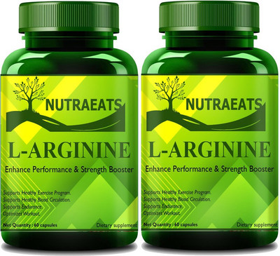 NutraEats Nutrition L Arginine 1000mg Capsules Per Serving(Pack Of 2)(2 x 60 No)