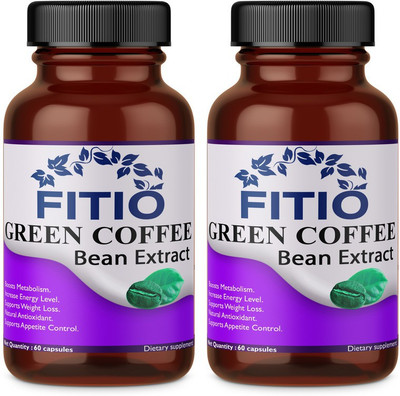 FITIO Green Coffee Beans Extract Weight Loss Capsules (Pack Of 2) Ultra(2 x 60 No)