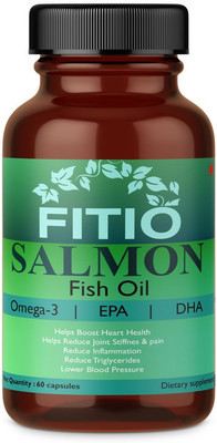 FITIO Salmon Fish Oil 1000mg Capsule for Men & for Women with Omega 3 Supplement(60 No)