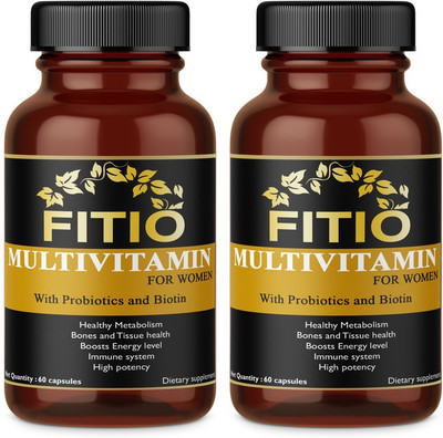FITIO Multivitamins True Vitamins with Minerals for Women (Pack Of 2) Premium(2 x 60 No)