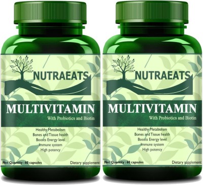 NutraEats Nutrition Multivitamins True Vitamins with Minerals for Men and Women(Pack Of 2) Pro(2 x 60 No)