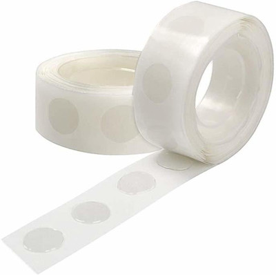 PopTheParty Solid 200PCS (2 Rolls) Double Sided Balloon Glue for Dots Sticker Adhesive Point Airwalker(White, Pack of 2)