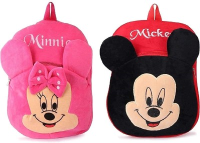 Littoze Combo backpack Mickey & Minnie, Kids Bag , Plush Bags , School Bags for Kid Girl/boy (Multicolour) 12 L Backpack(Multicolor)