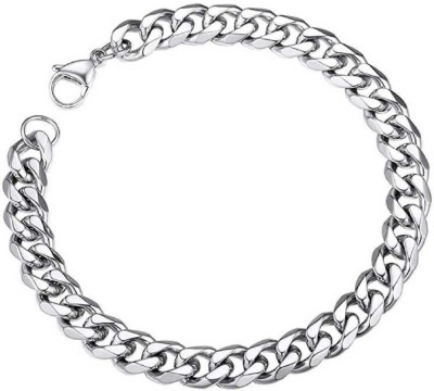 Minprice Stainless Steel Silver Coated Ring Bracelet