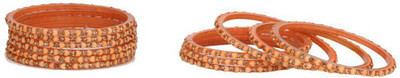 AFAST Glass Beads, Crystal Enamel Bangle Set(Pack of 10)