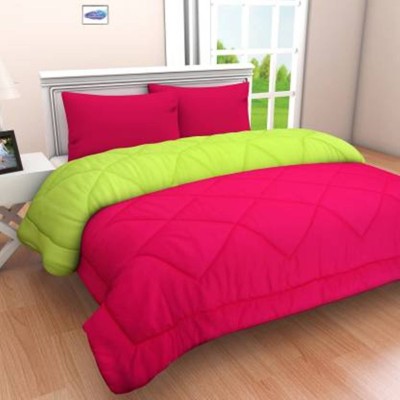 Vinayak Enterprises Checkered Double Comforter for  Mild Winter(Poly Cotton, Pink)