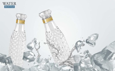 KitchExpo Fridge Water Bottles Set 1 (1000ml Each Bottle) Perfect For Office, Home 1000 ml Bottle(Pack of 2, White, Plastic)