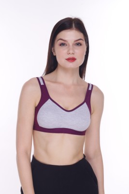 Shyam Sons FLAIR Women Sports Non Padded Bra(Purple, Grey)