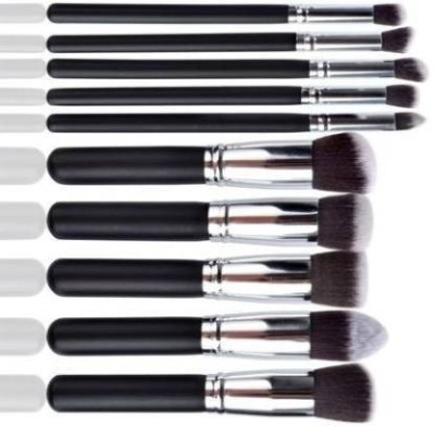 Glemmi Makeup Brushes Set Premium Synthetic Kabuki Foundation Face Powder Blush Eyeshadow Brush(Pack of 10)