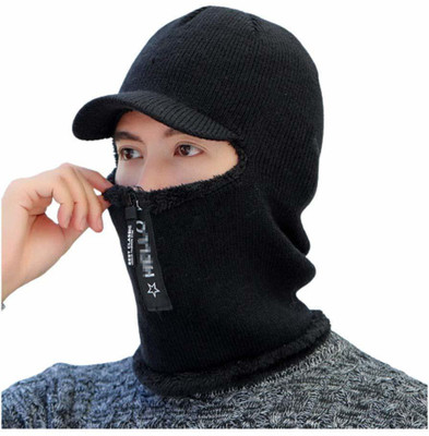 Kolva Black Bike Face Mask for Men & Women(Size: Free,  Balaclava)