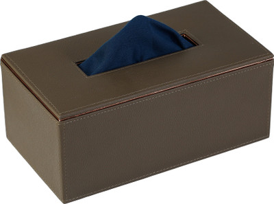 Azyeea 1 Compartments Faux Leather Tissue Paper Holder(Brown)