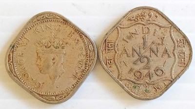 MANMAI COINS BRITISH INDIA - ½ Anna - George VI 1946-1947 Copper-nickel 2.87 g 19.7 mm Medieval Coin Collection(1 Coins)