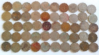 MANMAI COINS 50 COINS LOT - BRITISH INDIA - 1 ANNA - GEORGE VI - ( 1939 - 1947 ) Medieval Coin Collection(50 Coins)