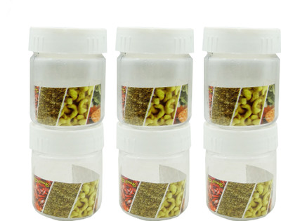 HARSH PET Plastic Grocery Container  - 100(Pack of 6, White)