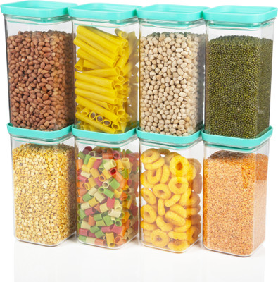 EMBICON Plastic Grocery Container  - 1500 ml(Pack of 8, Blue, Clear)