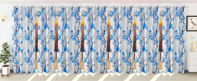 Ruhi Home Furnishing 214 cm (7 ft) Polyester Door Curtain (Pack Of 7)(Plain, Aqua)