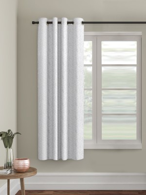 Flipkart SmartBuy 150 cm (5 ft) Polyester Room Darkening Window Curtain Single Curtain(Self Design, White)
