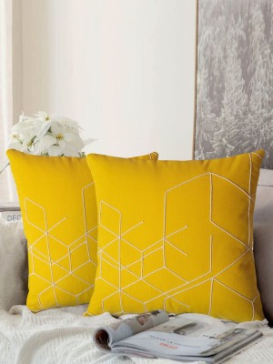 ARDENMEAD Embroidered Cushions Cover(Pack of 2, 40 cm*40 cm, Yellow)