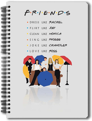 Mc Sid Razz Officially Friends TV Show Umbrella A5 Notebook Ruled 150 Pages(Multicolor)