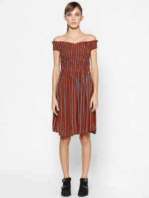 ONLY Women A-line Red Above Knee/Mid Thigh Length Dress