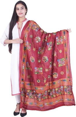 Nama Fashion Cotton Blend Embroidered Women Dupatta