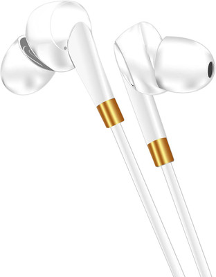 FuelBox BOOM Extra BASS 3.5mm Earphone 1.2m for Mobile-Tablet Wired Gaming(White, In the Ear)
