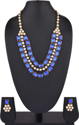 JewelShadi Alloy Gold-plated Blue Jewellery Set(Pack of 1)